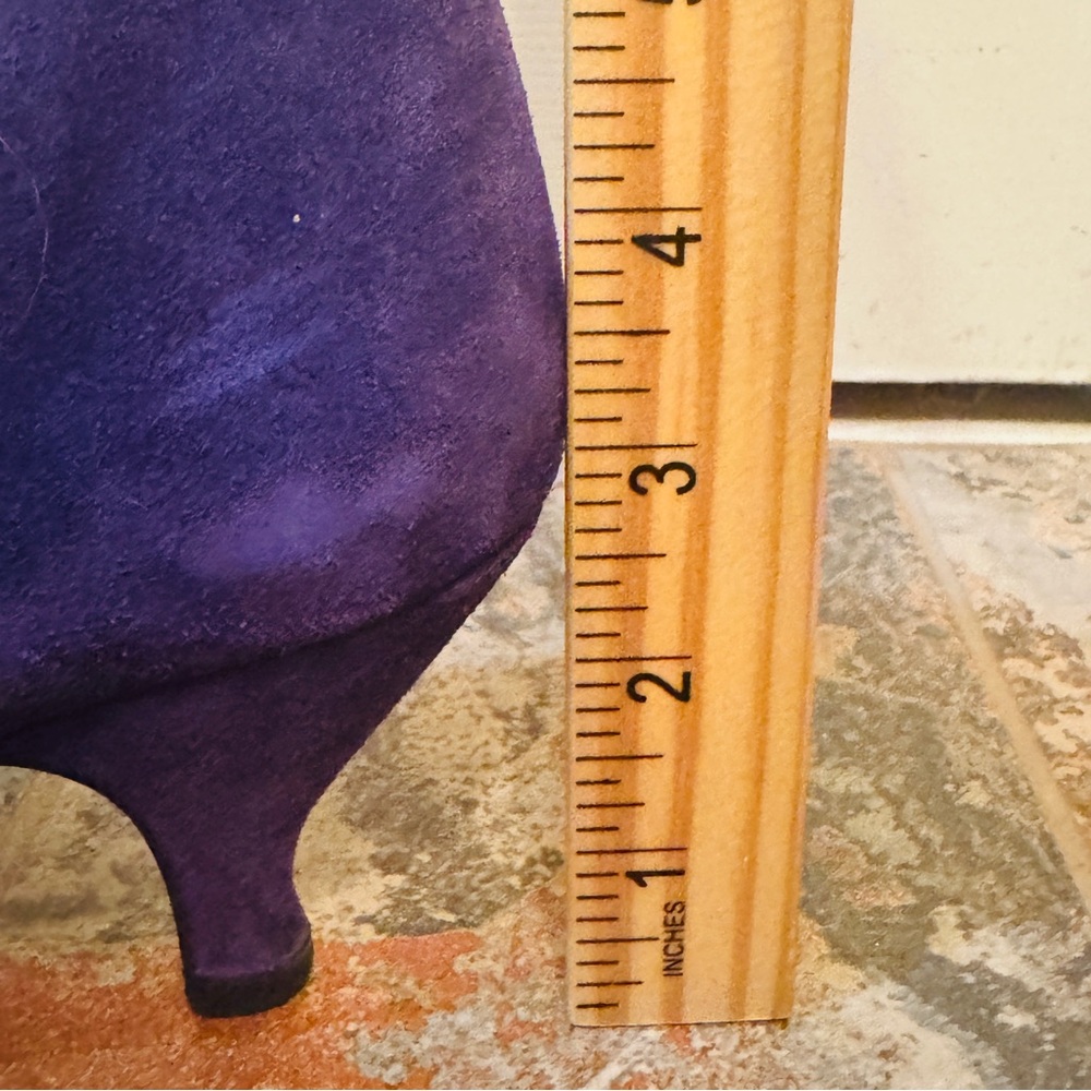 Purple Suede Kitten Heels Pointed Toe Ankle Boots! - Picture 8 of 15